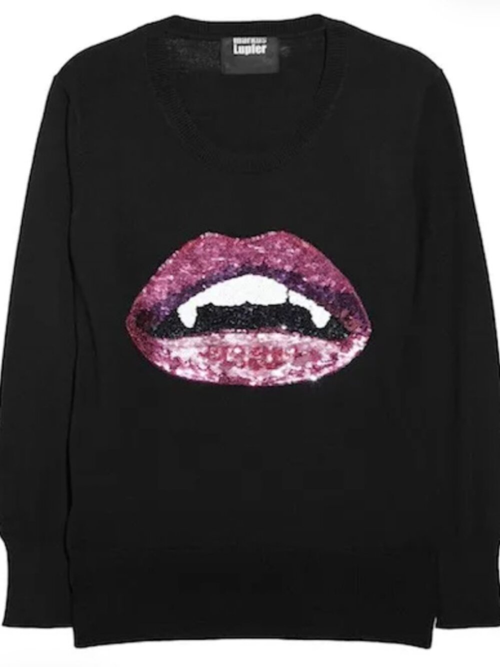 MARKUS LUPFER Vampire sequin-embellished rare vintage archival wool sweater- XS